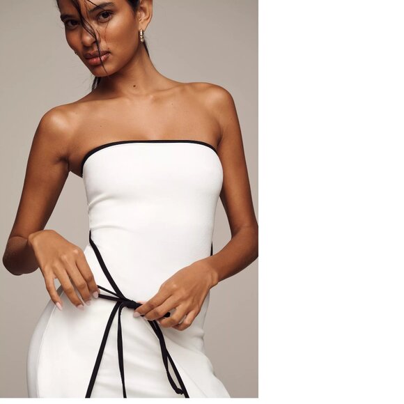 Anthropologie En Elly Strapless Wrap Shift Mini Dress SIZE M new with tag - Picture 2 of 7